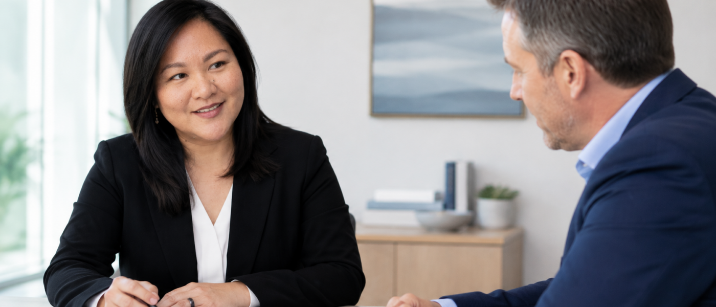 Business owner reviewing sale planning and financial documents with a CPA